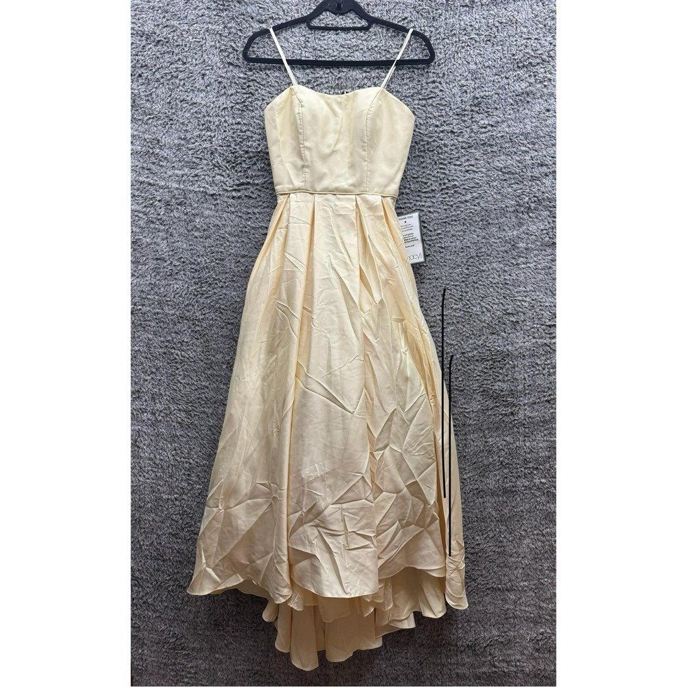 Newv‎ Betsy & Adam Sleeveless Evening Dress Light Yellow/Ban Womens Size 2